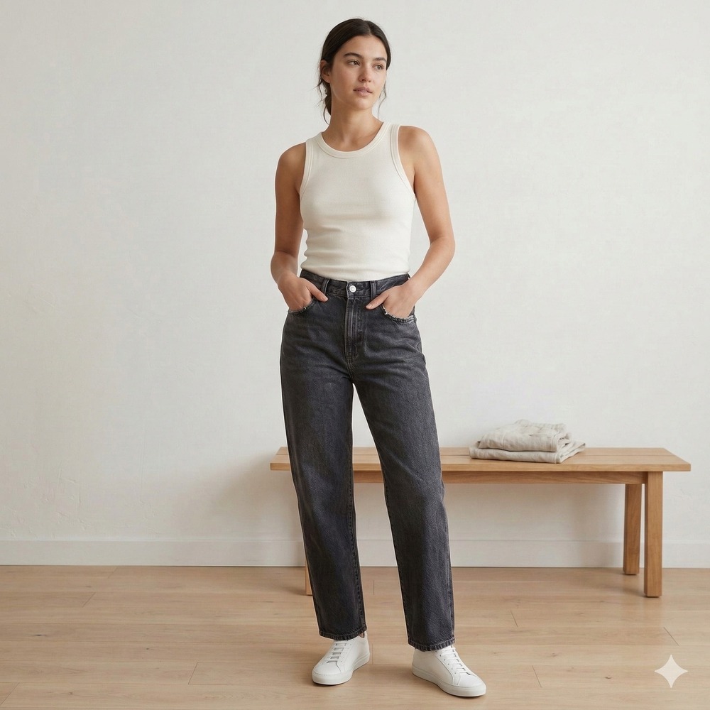 Aritzia Denim Forum The 90s Marlo Hi-Rise Baggy Jeans Womens 25 Black Wash‎ Y2K